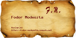Fodor Modeszta névjegykártya
